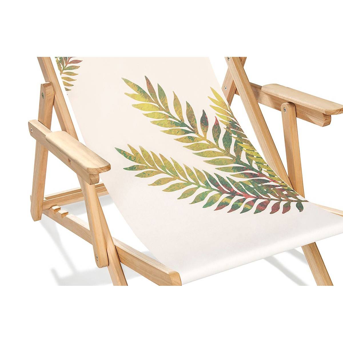 City Garden - Chilienne de jardin en bois d'Eucalyptus avec motif feuille - Ecru - LONA - Image 3