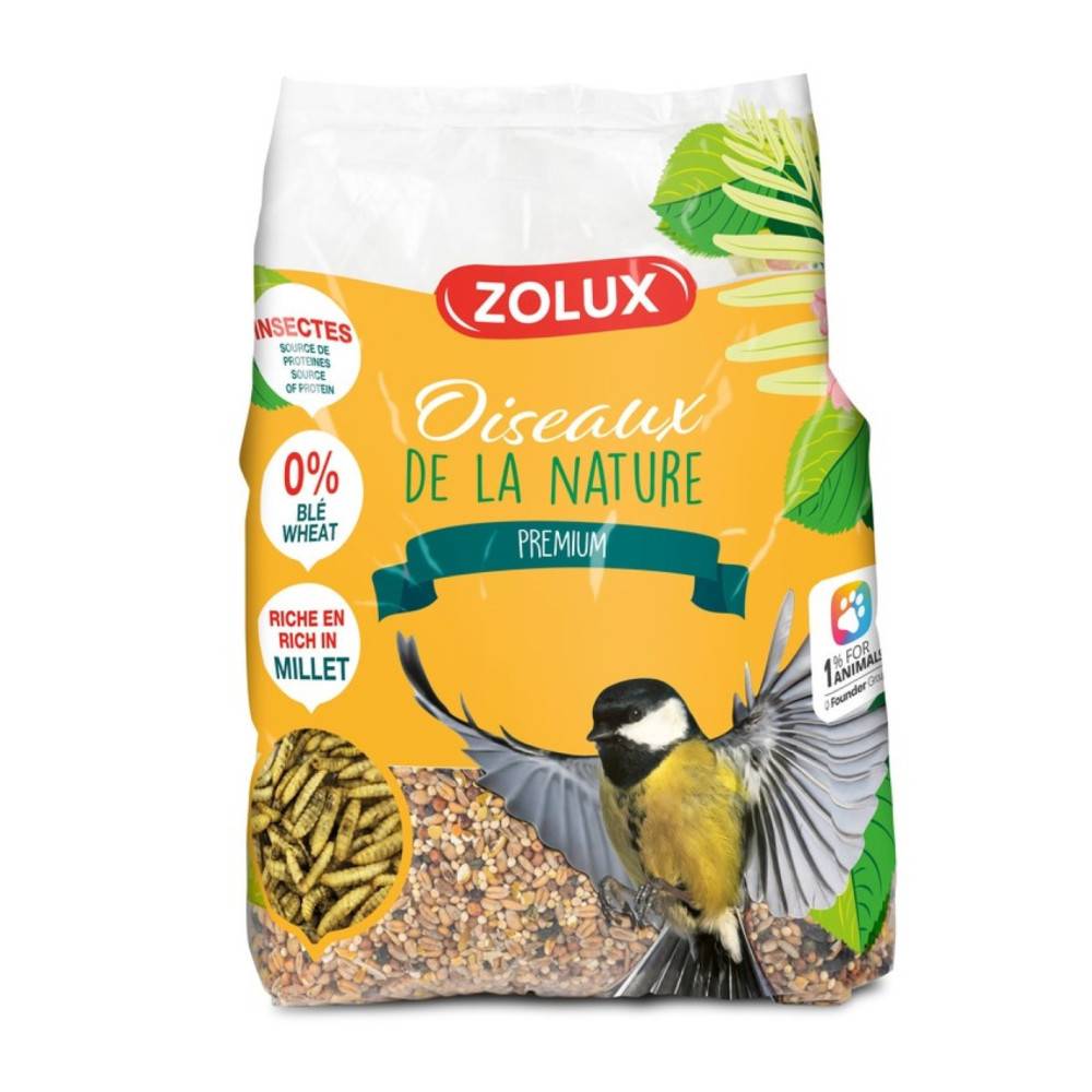 Zolux - Graines Mélange millet et insectes 2 kg pour oiseaux jardin
