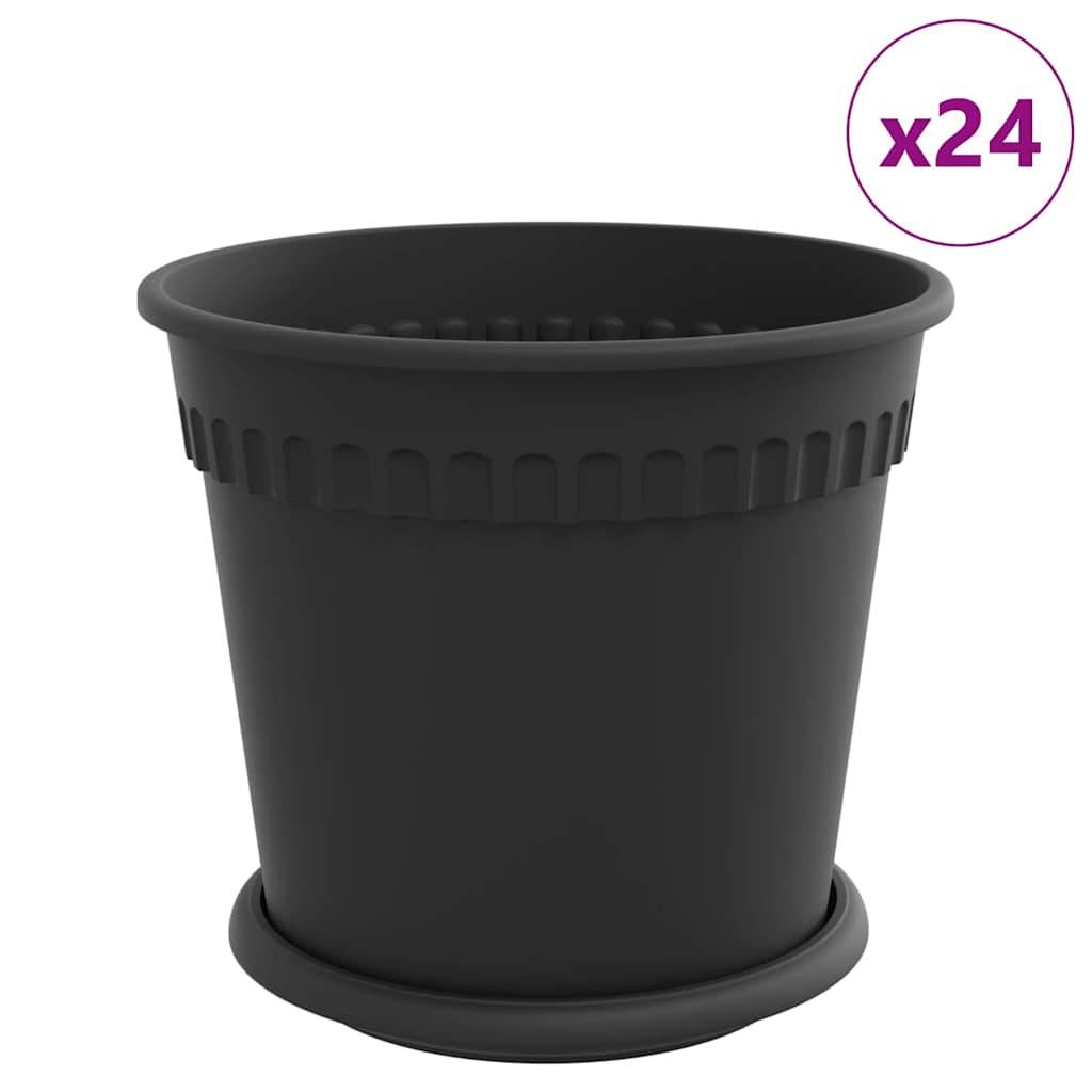 Vidaxl - Pots de plantes 24 pc Noir Plastique vidaXL 3403269 - Image 2