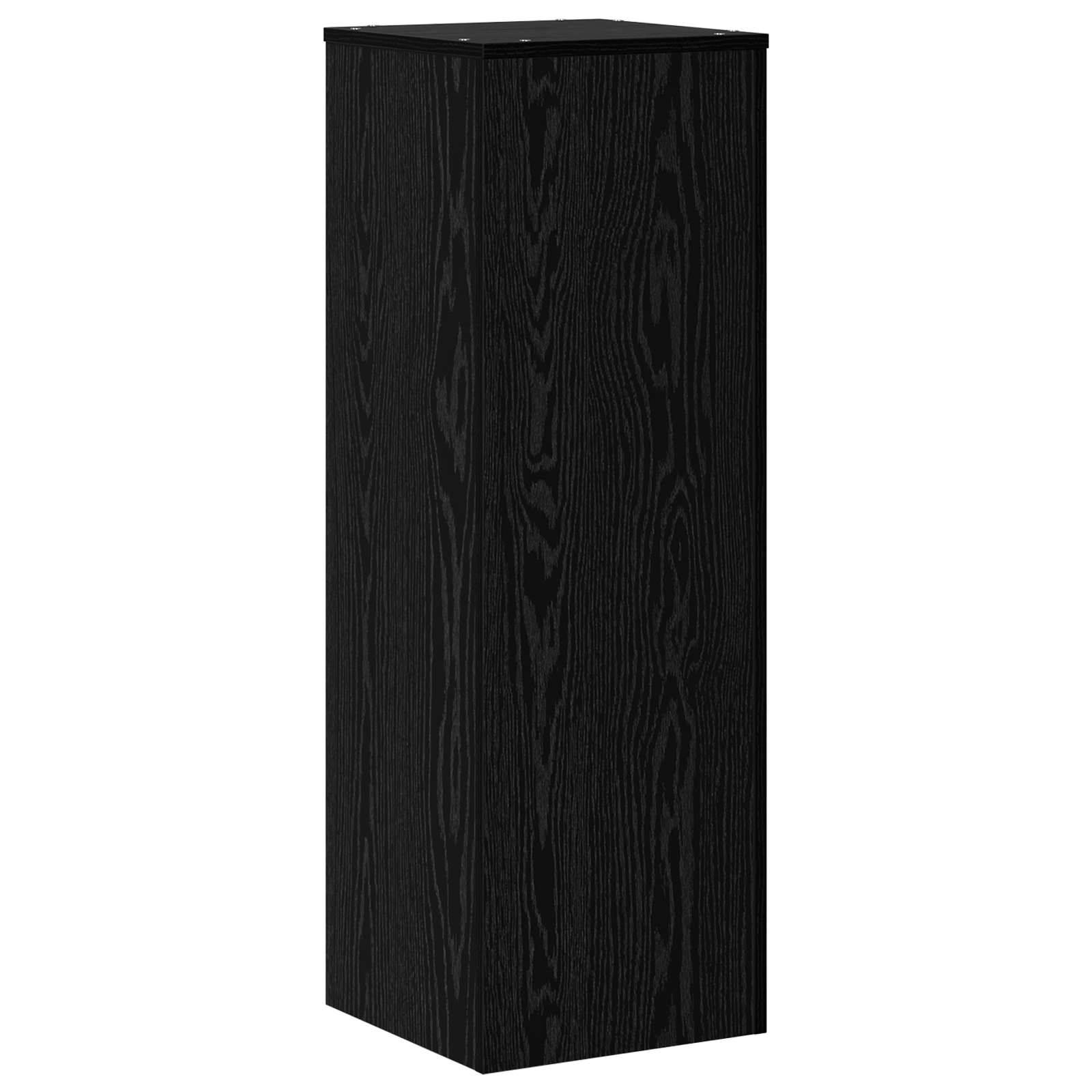 Support Plante Colonne Bois Intérieur Extérieur Design Moderne 100 cm Chêne Noir - ComfortXL Outdoor Living - Image 6