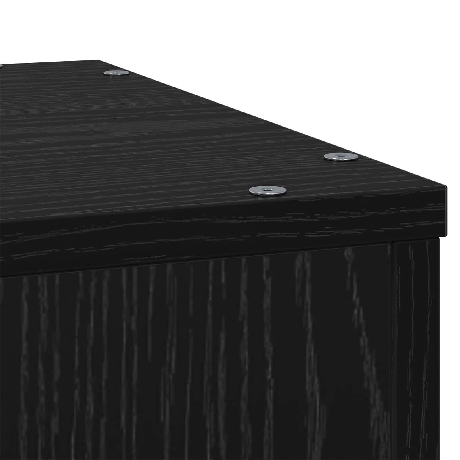 Support Plante Colonne Bois Intérieur Extérieur Design Moderne 100 cm Chêne Noir - ComfortXL Outdoor Living - Image 7