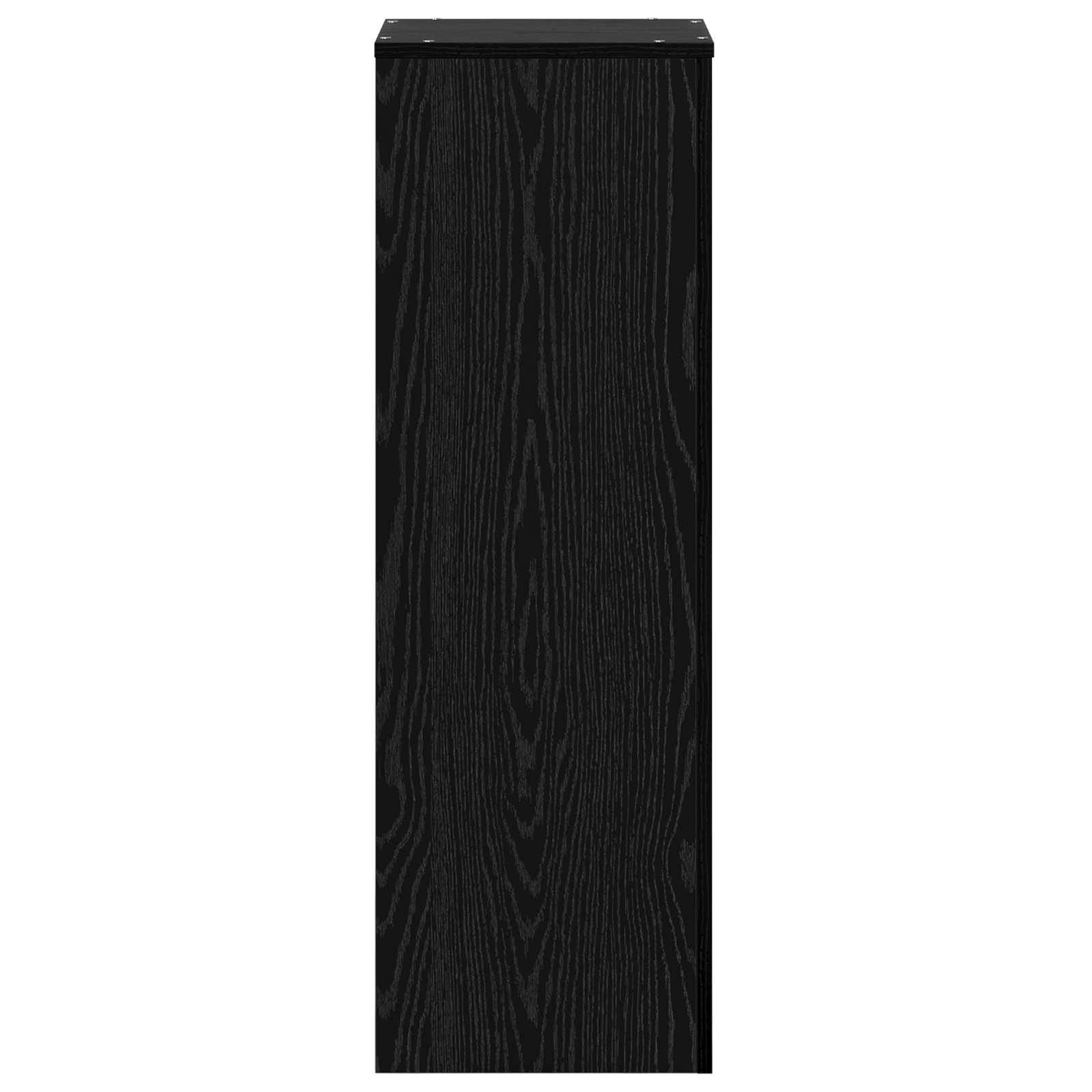 Support Plante Colonne Bois Intérieur Extérieur Design Moderne 100 cm Chêne Noir - ComfortXL Outdoor Living - Image 4