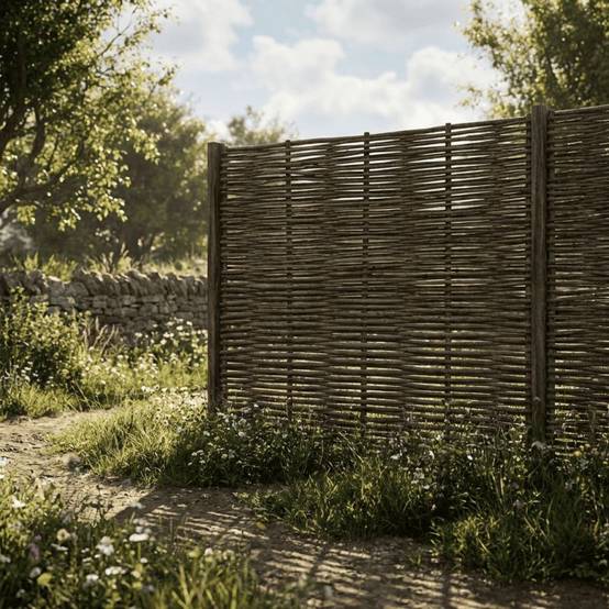 Clôture bois en noisetier - 100% Naturel - Sans Poteaux - Hauteur 180 X Largeur 120 cm - Image 2