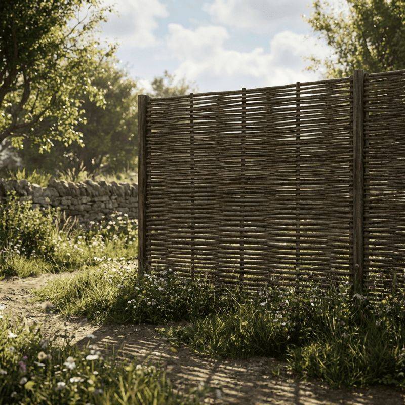 Clôture bois en noisetier - 100% Naturel - Sans Poteaux - Hauteur 180 X Largeur 120 cm - Image 2