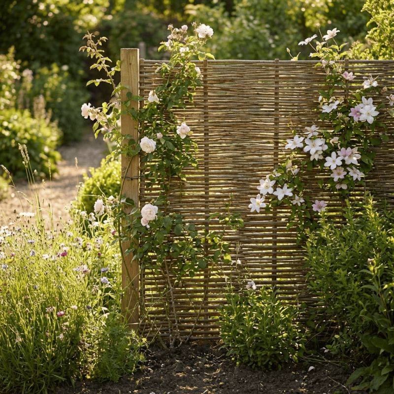 Clôture bois en noisetier - 100% Naturel - Sans Poteaux - Hauteur 180 X Largeur 120 cm - Image 6