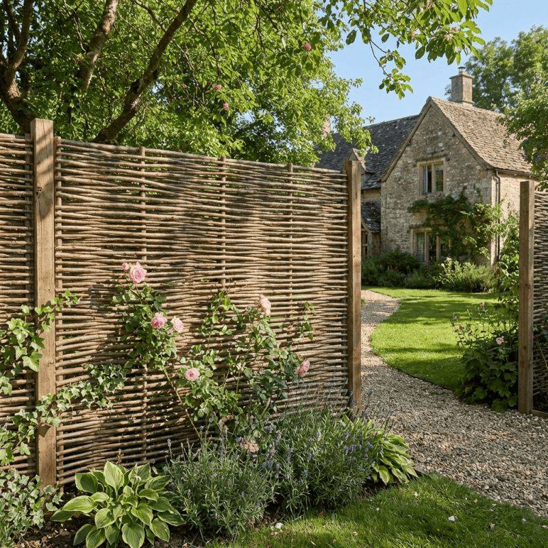 Clôture bois en noisetier - 100% Naturel - Sans Poteaux - Hauteur 180 X Largeur 120 cm - Image 3