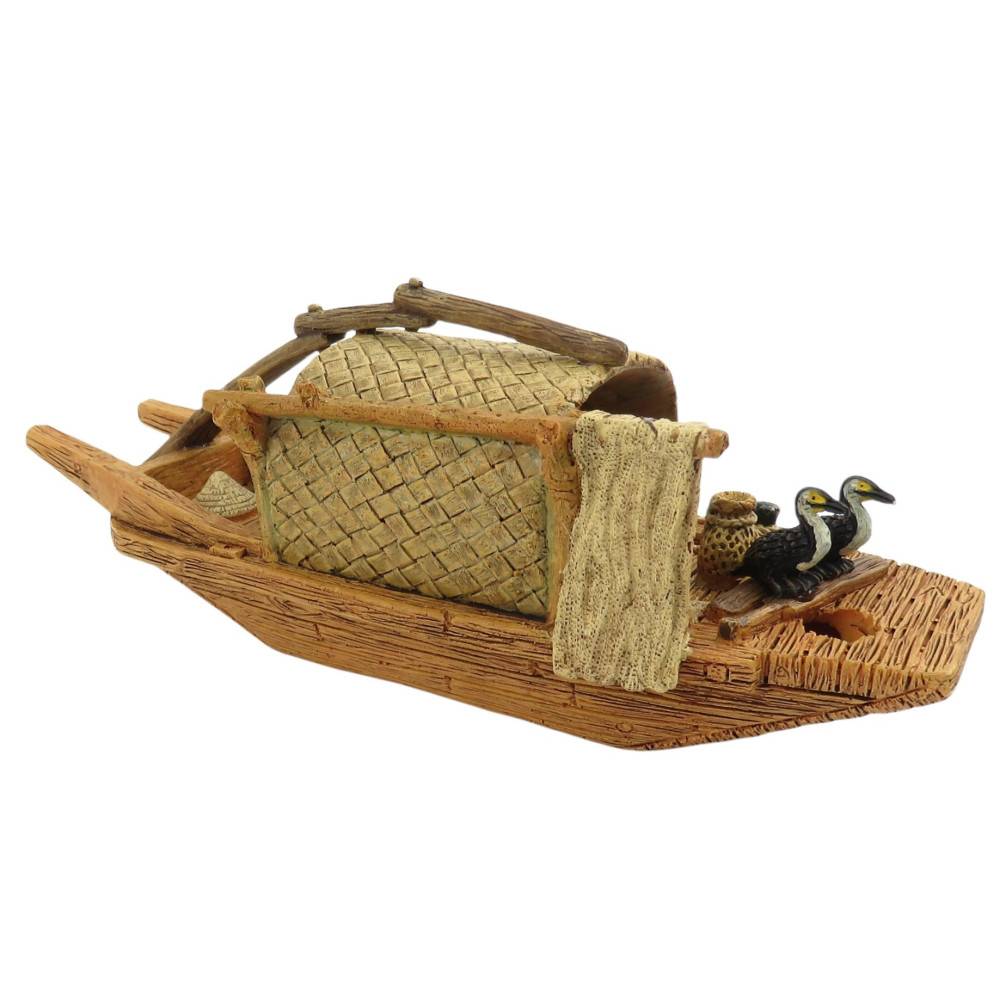 animallparadise - Bateau Pagode model 2 L, 28 x 9 x 10 cm, décoration aquarium - Image 1
