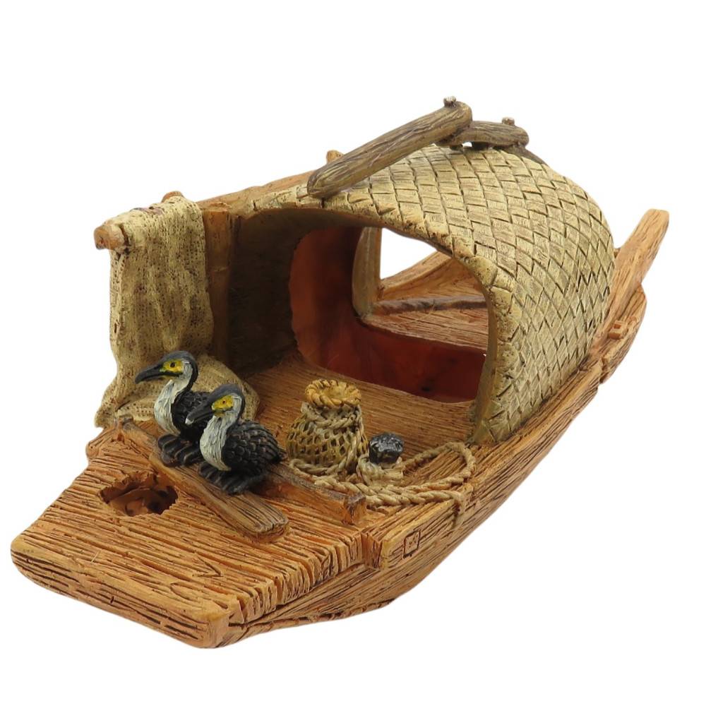 animallparadise - Bateau Pagode model 2 L, 28 x 9 x 10 cm, décoration aquarium - Image 4
