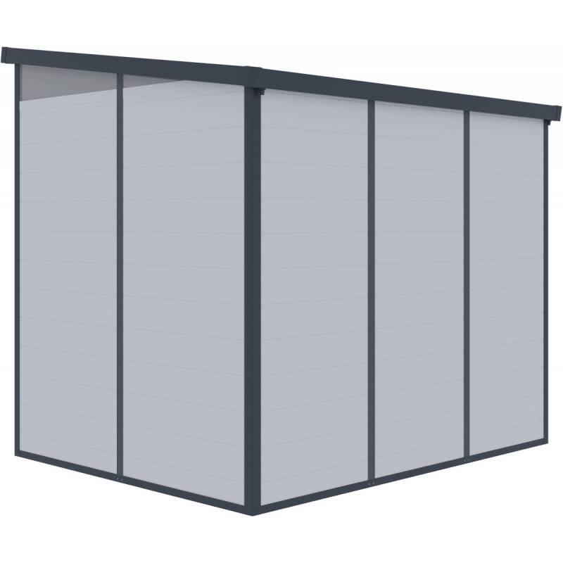 Abri de jardin résine 4,10m² gris clair toit plat avec plancher Jôbu - Image 5