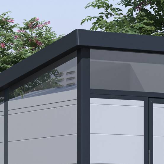 Abri de jardin résine 4,10m² gris clair toit plat avec plancher Jôbu - Image 4