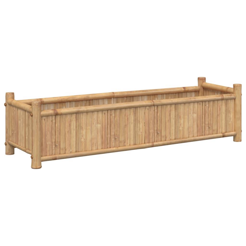 Jardinière - Bac à fleurs - Pot de fleurs 100x30x25 cm bambou - Image 6
