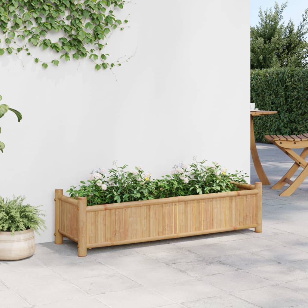 Jardinière - Bac à fleurs - Pot de fleurs 100x30x25 cm bambou - Image 3