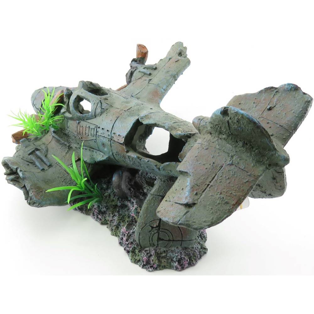 Avion PHILO.  35 x 25 x 18 cm. décoration aquarium. - Image 2