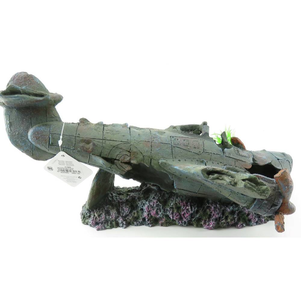 Avion PHILO.  35 x 25 x 18 cm. décoration aquarium. - Image 6