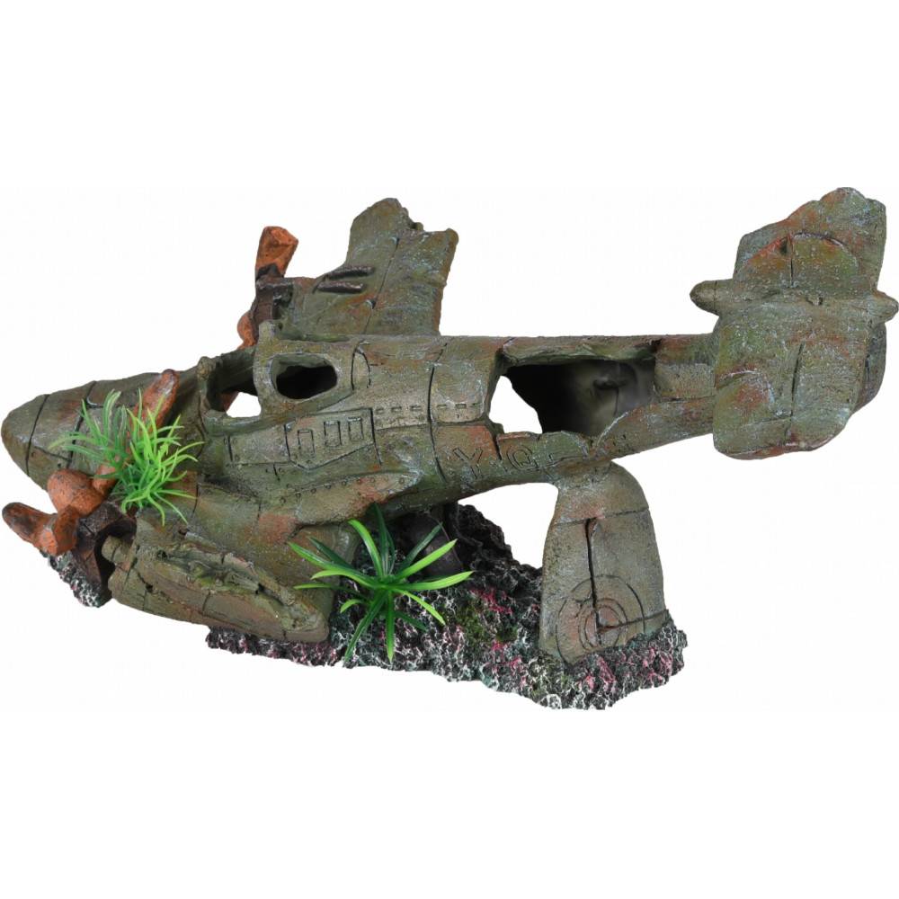 Avion PHILO.  35 x 25 x 18 cm. décoration aquarium. - Image 1