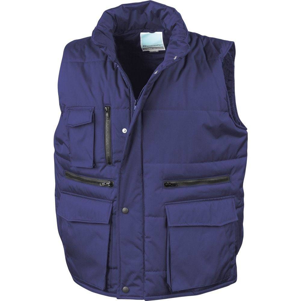 Gilet sans manches de travail matelassé Result Bleu 3XL