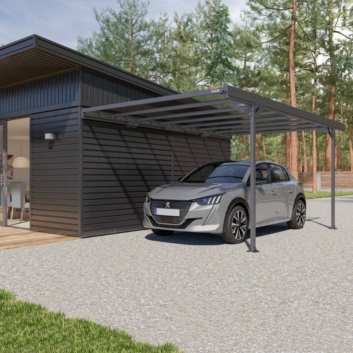 Carport adossé aluminium Trigano - Mistral Wall - 15 m² - Image 1