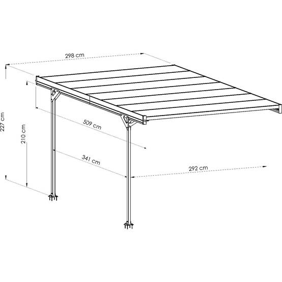 Carport adossé aluminium Trigano - Mistral Wall - 15 m² - Image 6