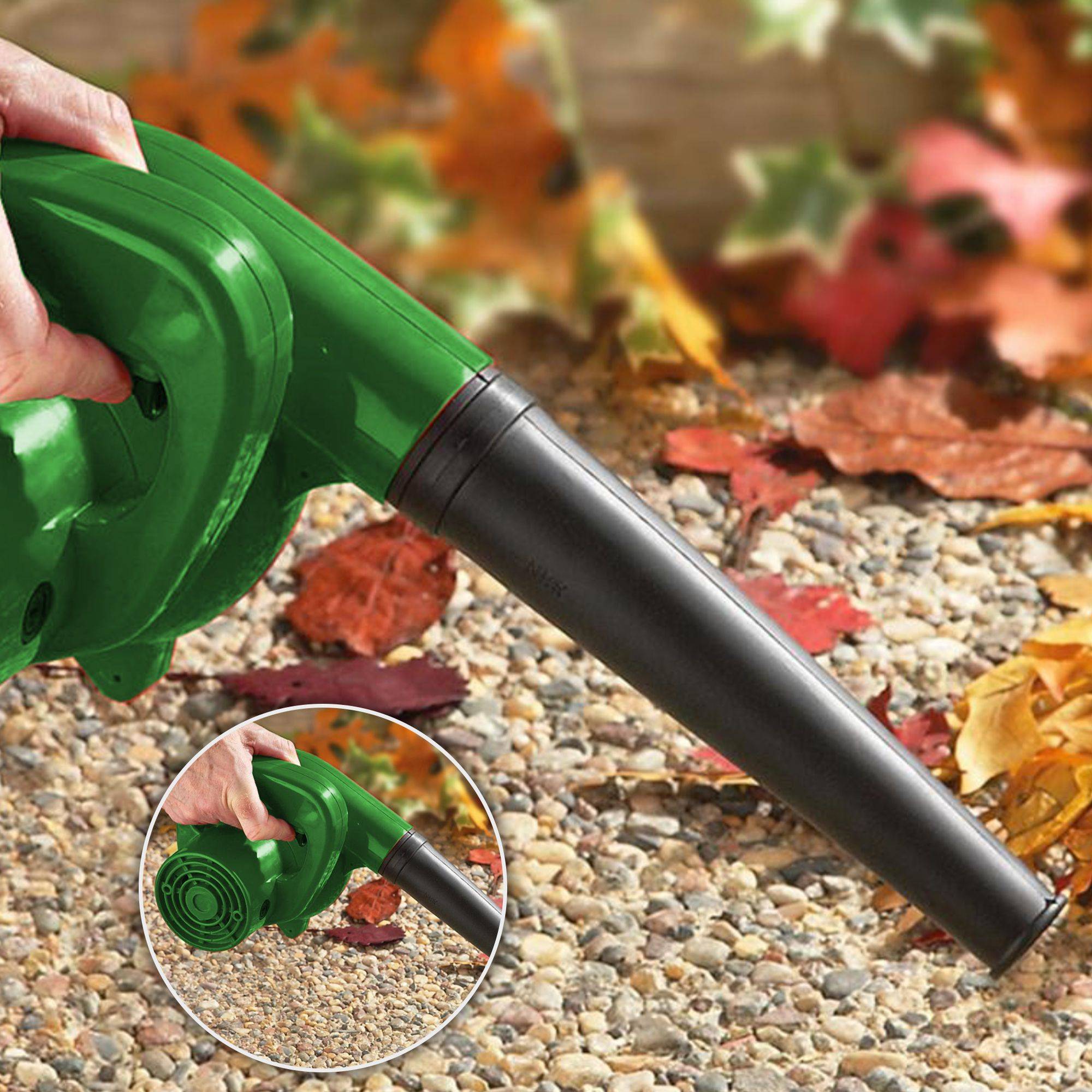 Mini Souffleur de Feuilles Electrique Sac de récupération Longueur du Câble 180cm Compact, Pratique et Léger Jardin - Image 2