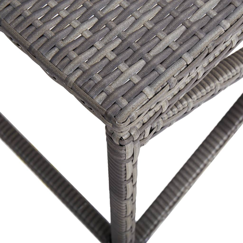 Helloshop26 - Banc de jardin meuble de patio d'extérieur terrasse 80 cm résine tressée gris - Image 4