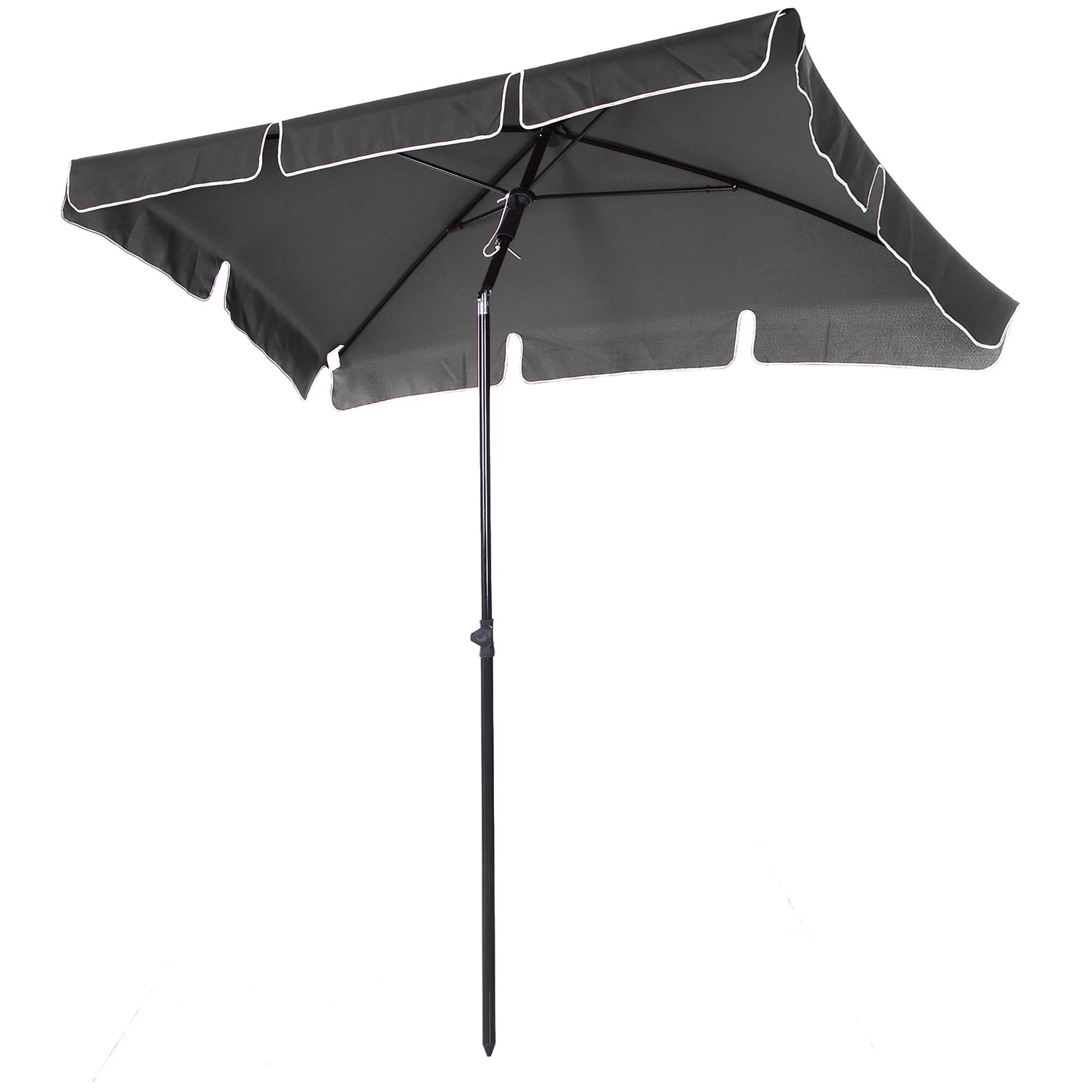 ComfortXL - Parasol droit rectangulaire aluminium jardin terrasse inclinable anti-UV 198x130cm gris - ComfortXL Outdoor Living - Image 1