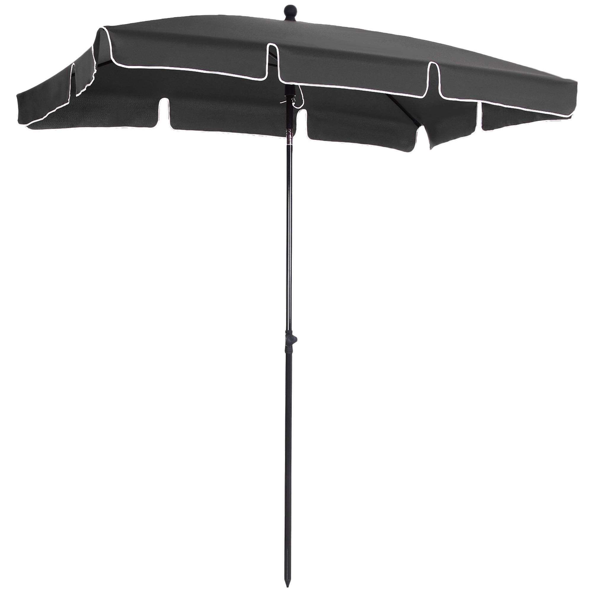 ComfortXL - Parasol droit rectangulaire aluminium jardin terrasse inclinable anti-UV 198x130cm gris - ComfortXL Outdoor Living - Image 2