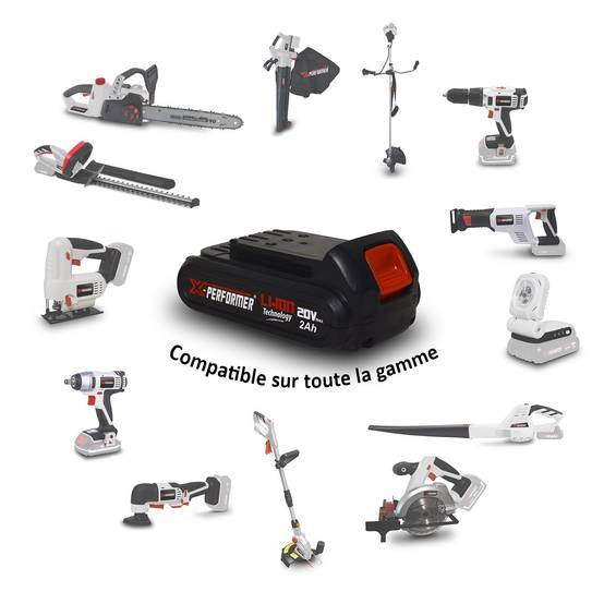 Cisaille de jardin Portative - Sculpteur de haies 2 EN 1 20V Xperformer XPCSTH20LI - 2 Batteries 2Ah et DOUBLE chargeur - Image 4