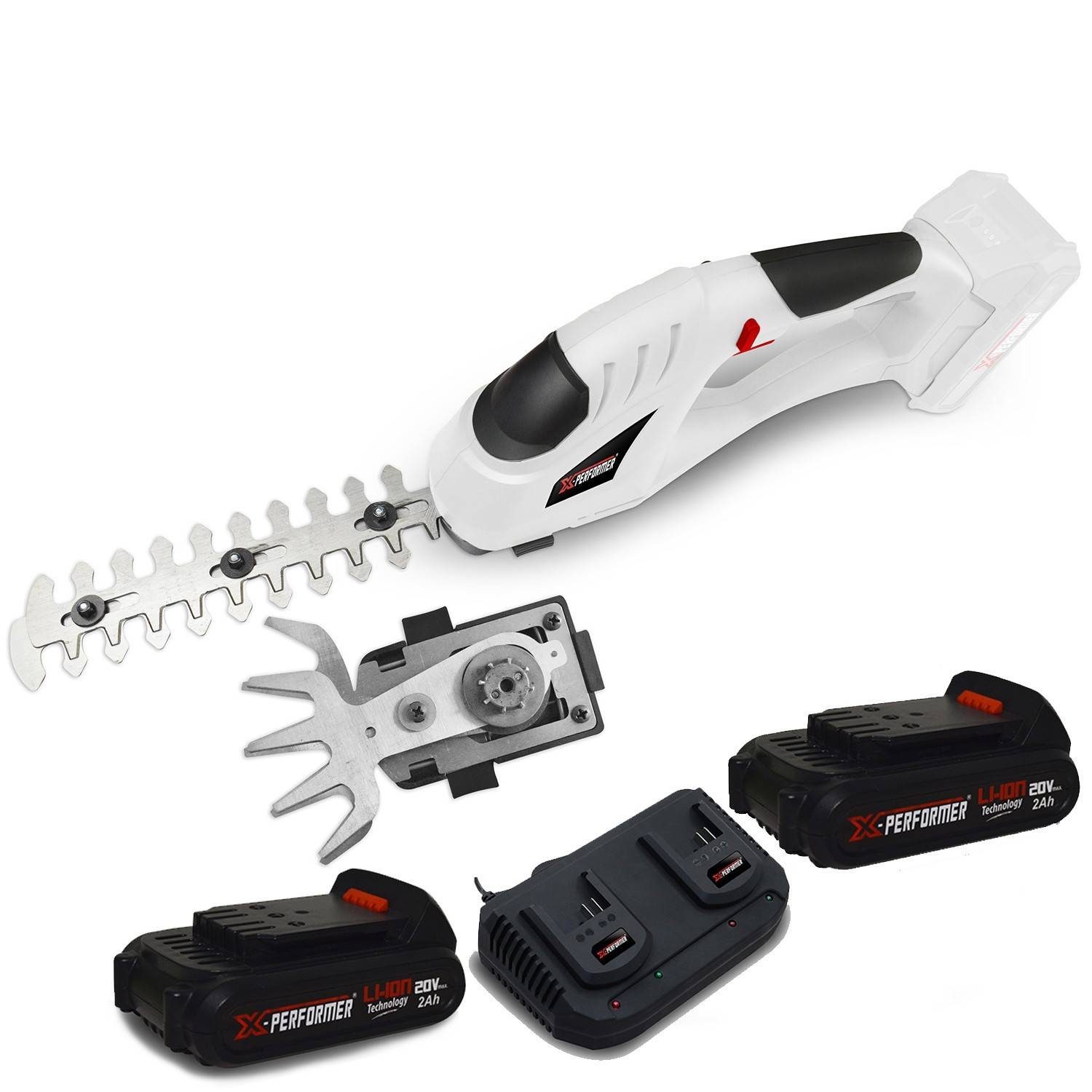 Cisaille de jardin Portative - Sculpteur de haies 2 EN 1 20V Xperformer XPCSTH20LI - 2 Batteries 2Ah et DOUBLE chargeur