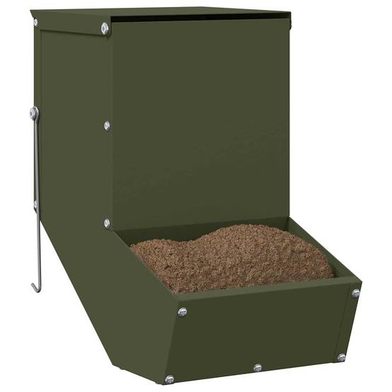 Distributeur Graines Lapin Métal 1,5kg Solide Vert Olive - ComfortXL Outdoor Living - Image 3