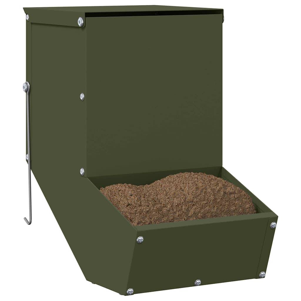 Distributeur Graines Lapin Métal 1,5kg Solide Vert Olive - ComfortXL Outdoor Living - Image 3