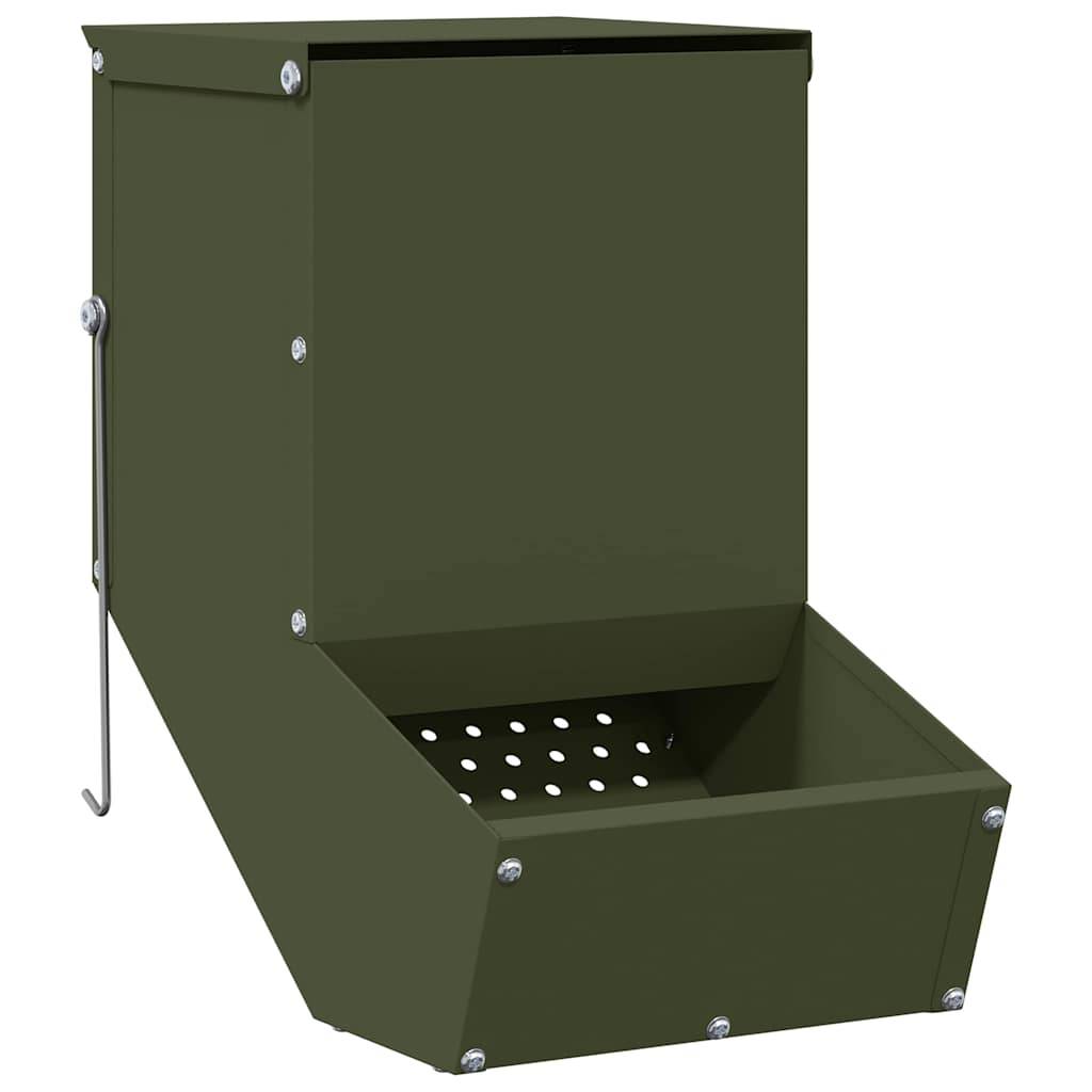 Distributeur Graines Lapin Métal 1,5kg Solide Vert Olive - ComfortXL Outdoor Living - Image 2