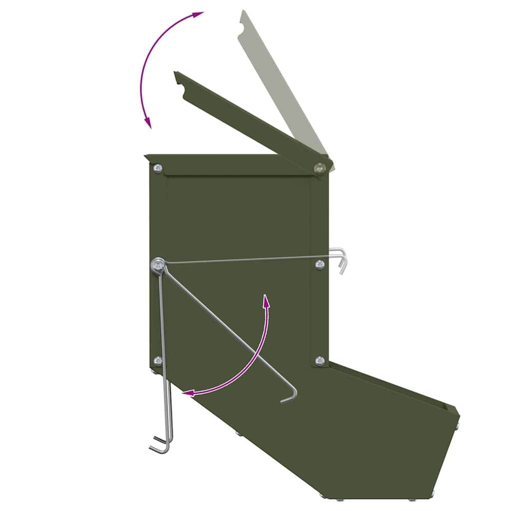 Distributeur Graines Lapin Métal 1,5kg Solide Vert Olive - ComfortXL Outdoor Living - Image 8