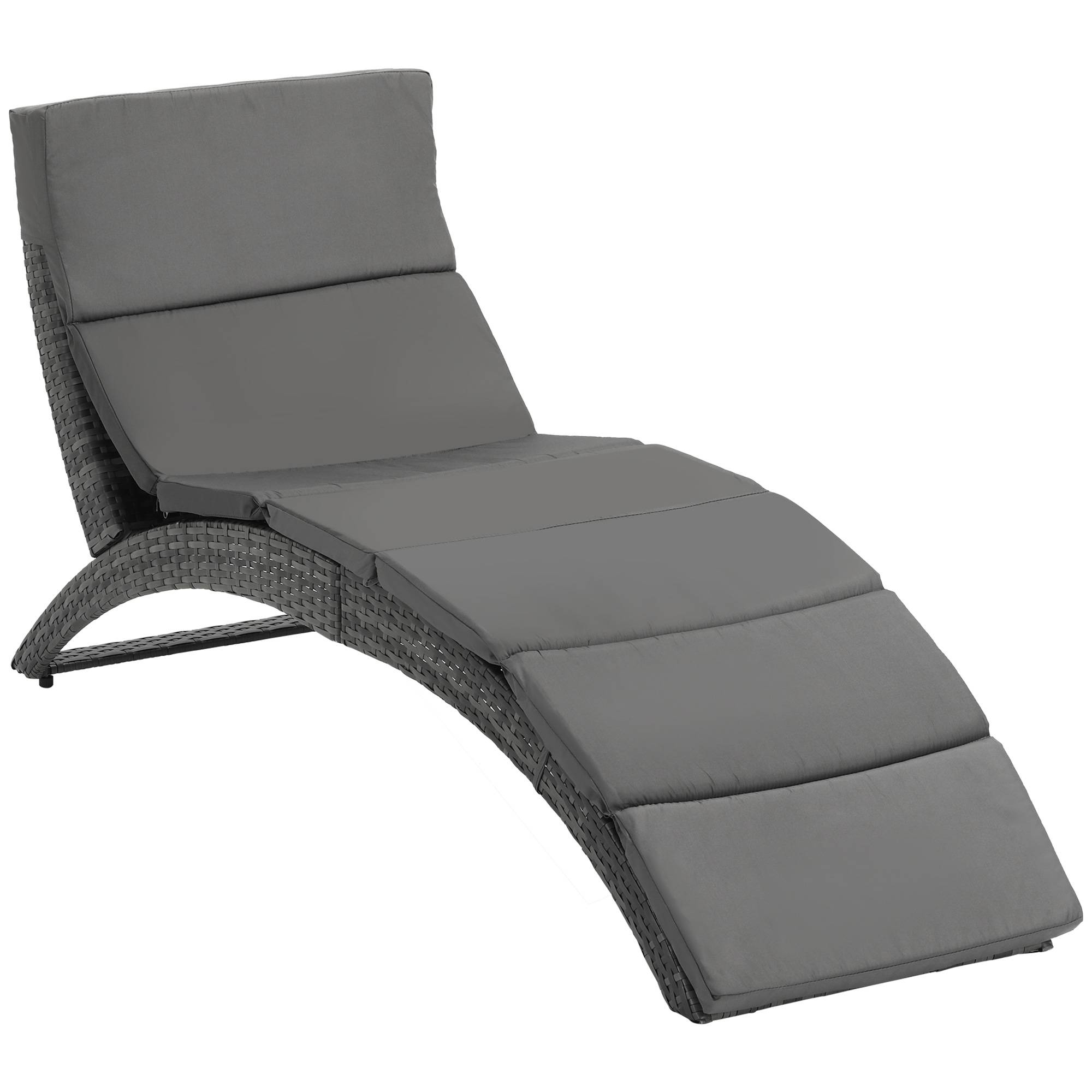 Outsunny - Bain de soleil design contemporain - matelas grand confort inclus - résine tressée gris - Outsunny - Image 1