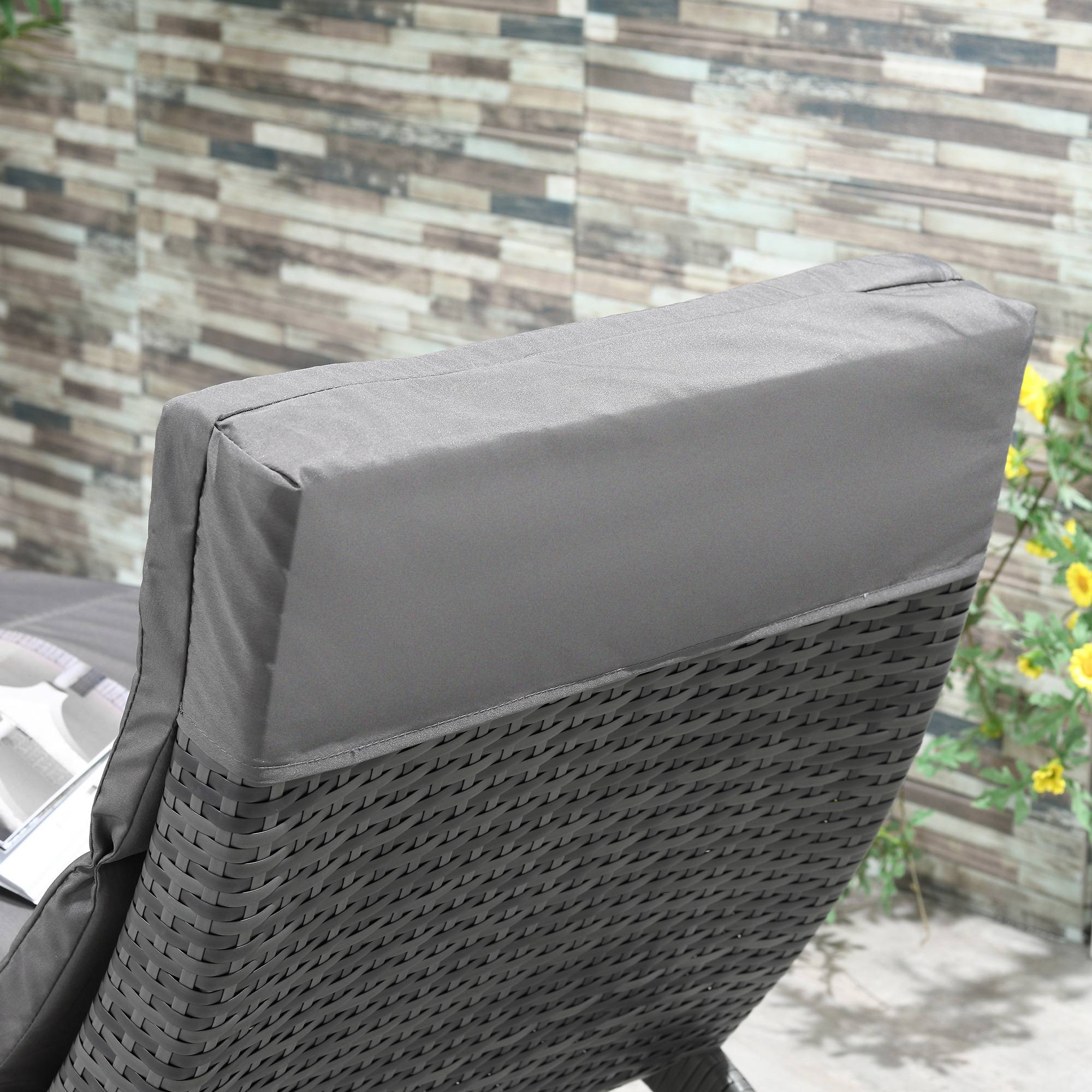 Outsunny - Bain de soleil design contemporain - matelas grand confort inclus - résine tressée gris - Outsunny - Image 4