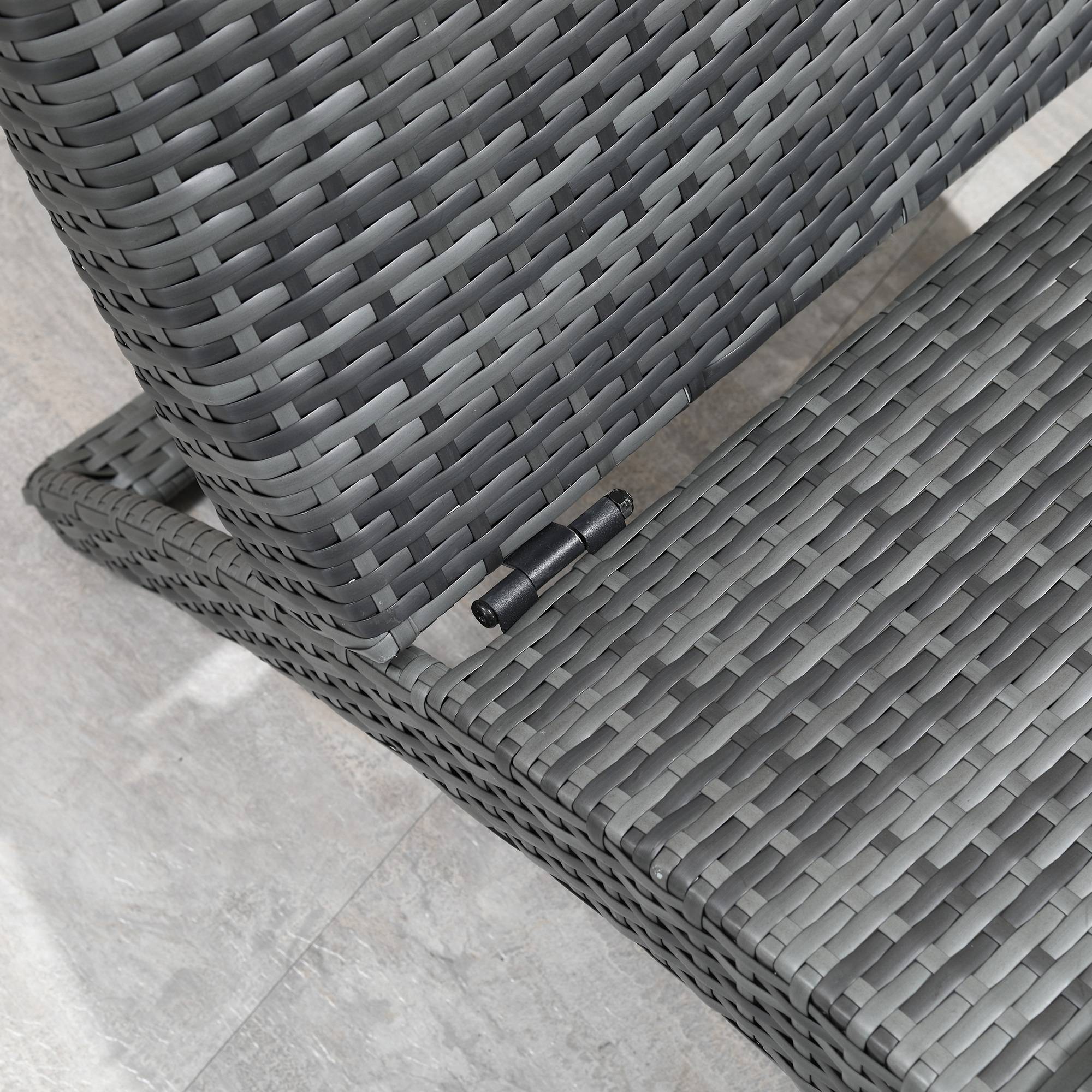 Outsunny - Bain de soleil design contemporain - matelas grand confort inclus - résine tressée gris - Outsunny - Image 5