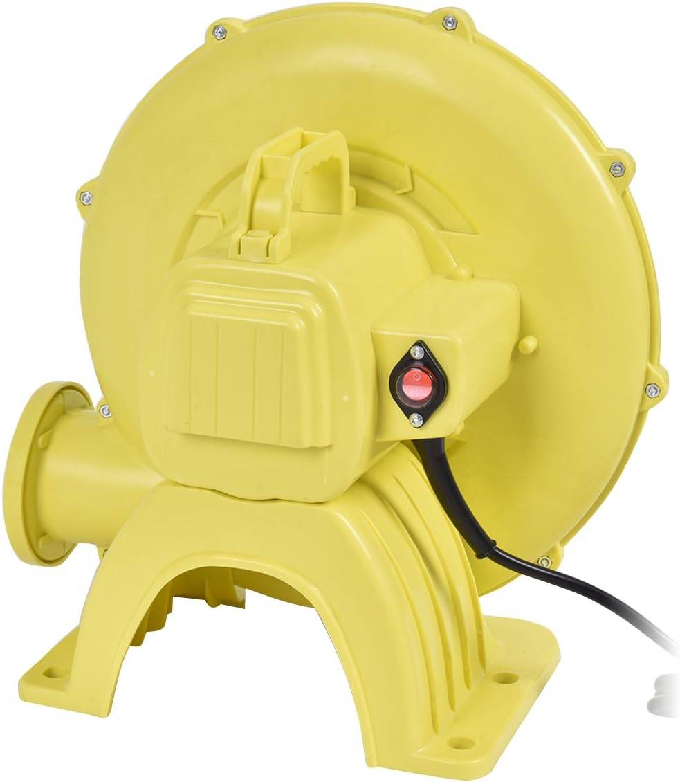 Froadp – Ventilateur Pour Château Gonflable 750W – 2100Pa – Prise UE – Jaune/orange – Avec Piquets