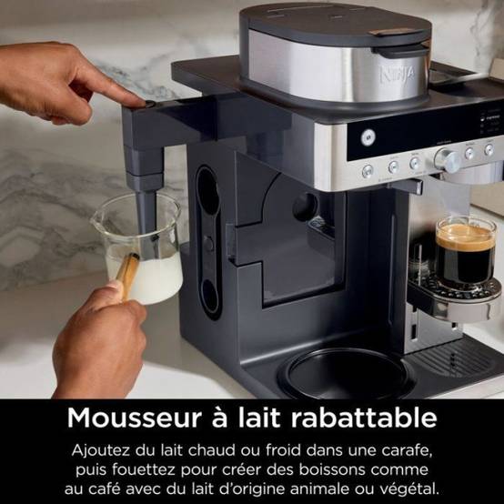 Machine a Cafe - Cafetiere Electrique a café 2en1 filtre et capsules - NINJA Prestige- Buse a lait intégrée - 1550W - Image 2