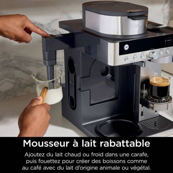 Machine a Cafe - Cafetiere Electrique  a café 2en1 filtre et capsules - NINJA Prestige- Buse a lait intégrée - 1550W - Image 2