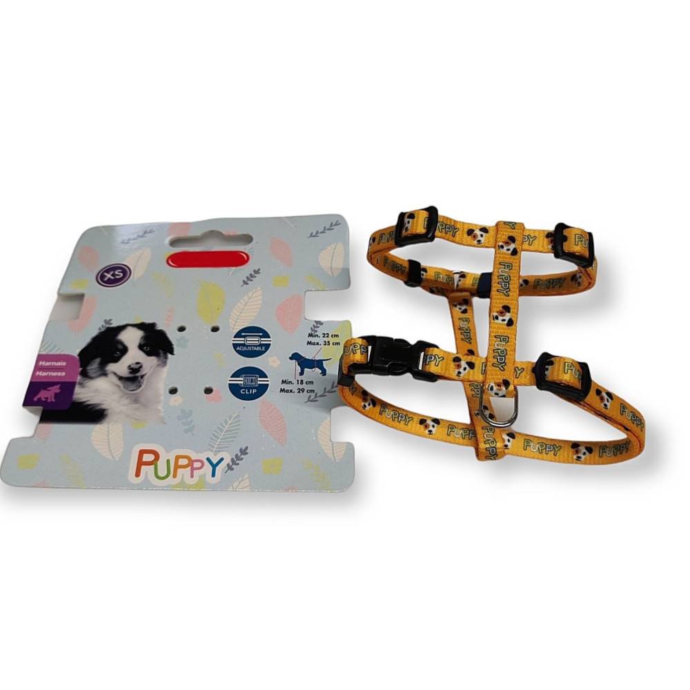 animallparadise - Harnais XS 8 mm 18 à 29 cm jaune PUPPY MASCOTTE  pour chiots - Image 2