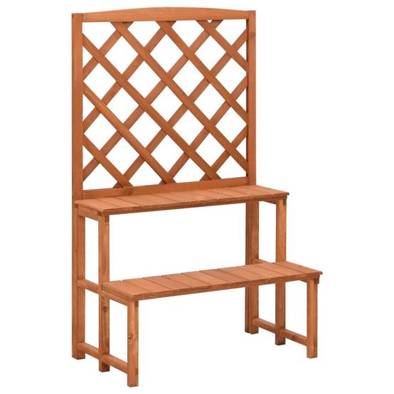 PANGIVO - Support de plantes avec treillis bois de sapin naturel 70 x 42 x 115 cm - PANGIVO - Image 1