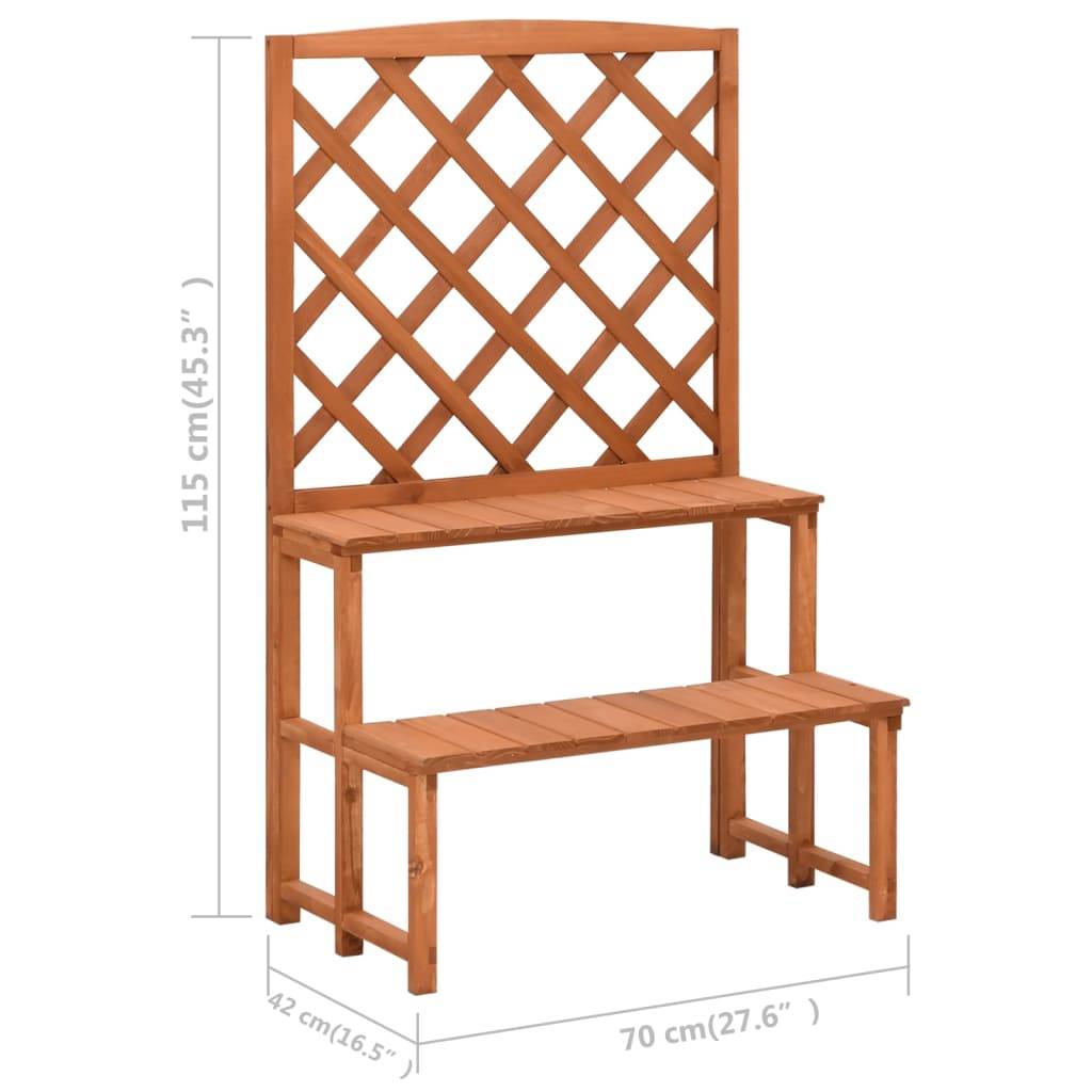 PANGIVO - Support de plantes avec treillis bois de sapin naturel 70 x 42 x 115 cm - PANGIVO - Image 6