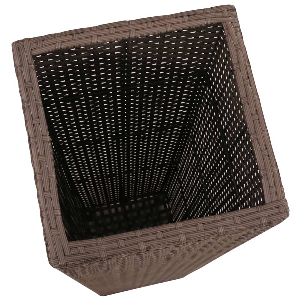 Jardinière lit surélevé plantes fleurs jardin 3 pcs résine tressée marron - Image 5