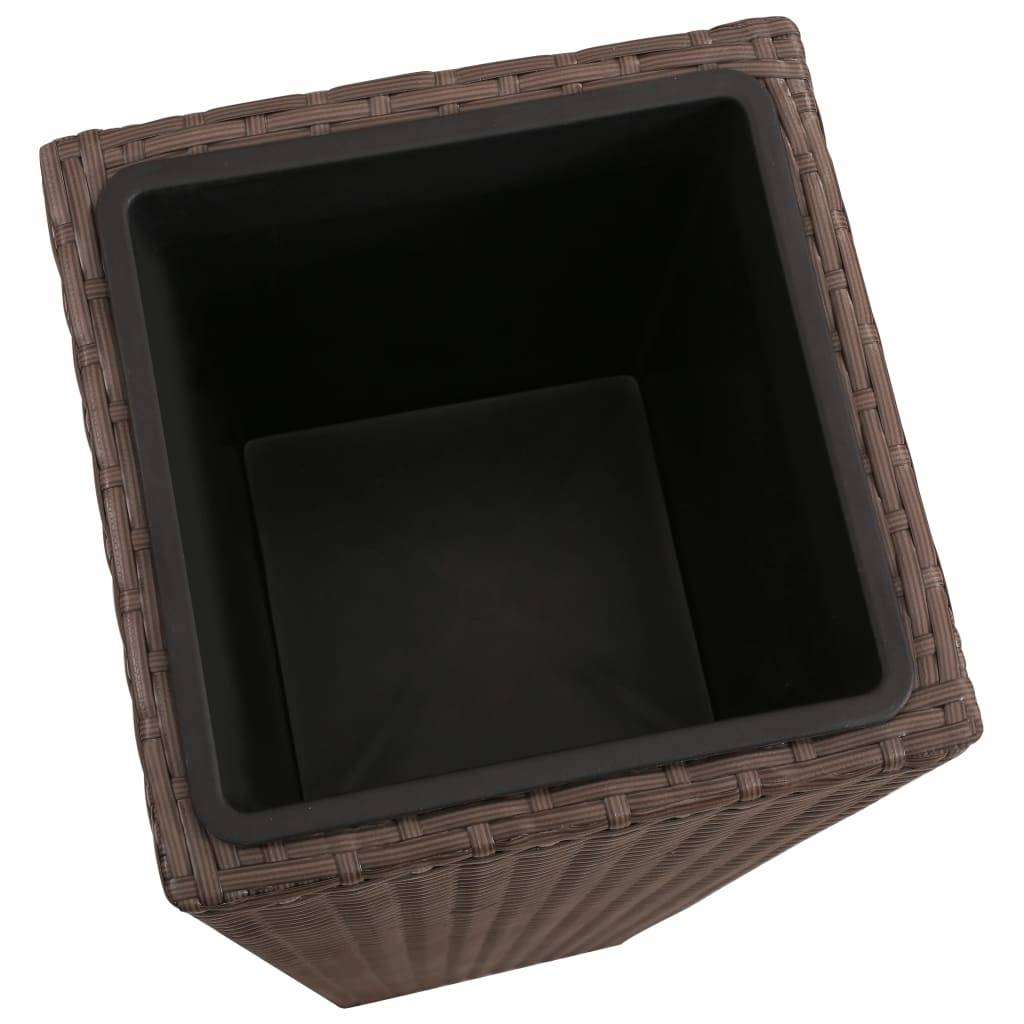 Jardinière lit surélevé plantes fleurs jardin 3 pcs résine tressée marron - Image 6