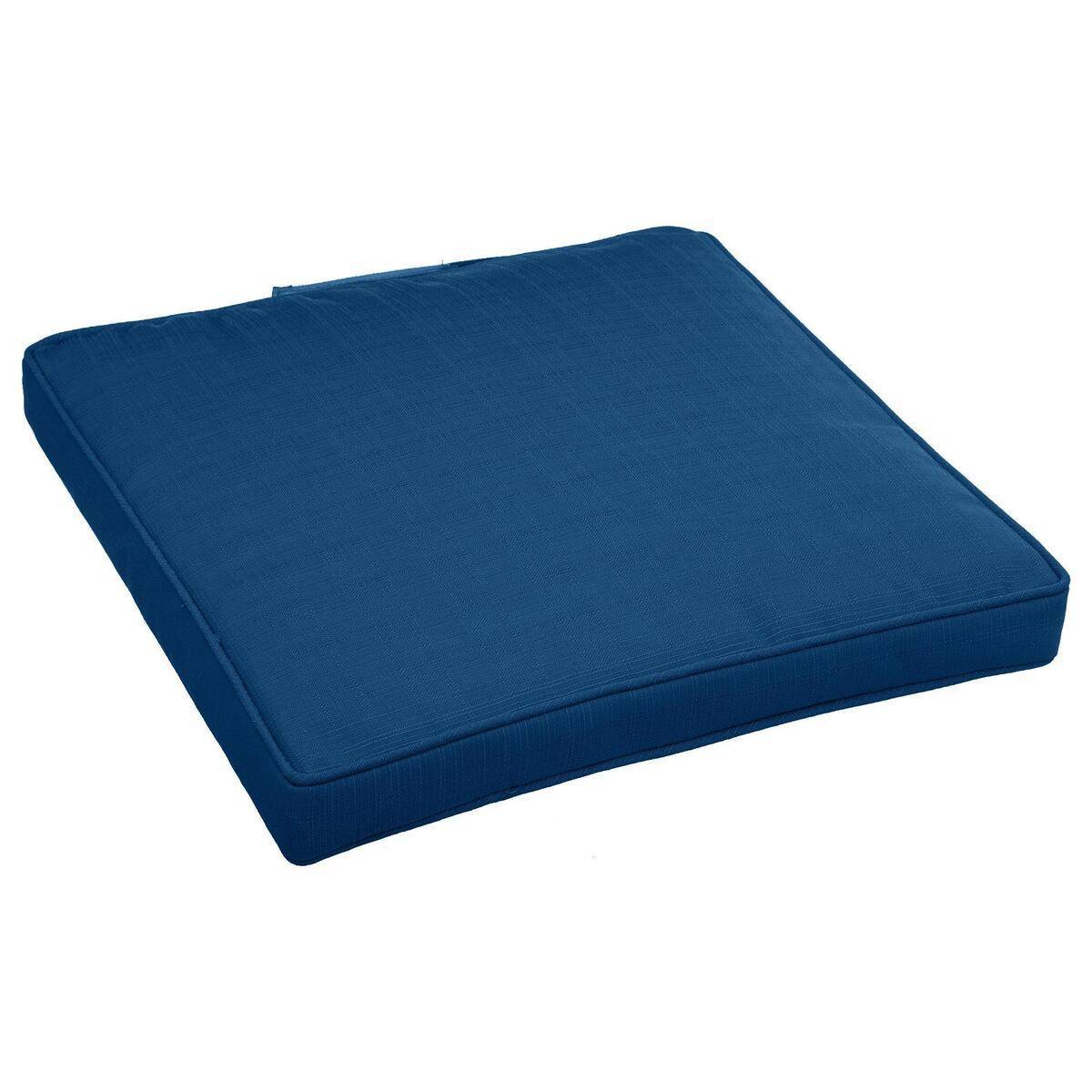Hesperide - Galette de chaise à scratch "Korai" bleu indigo 40x40x4cm en polyester Hespéride - Image 1