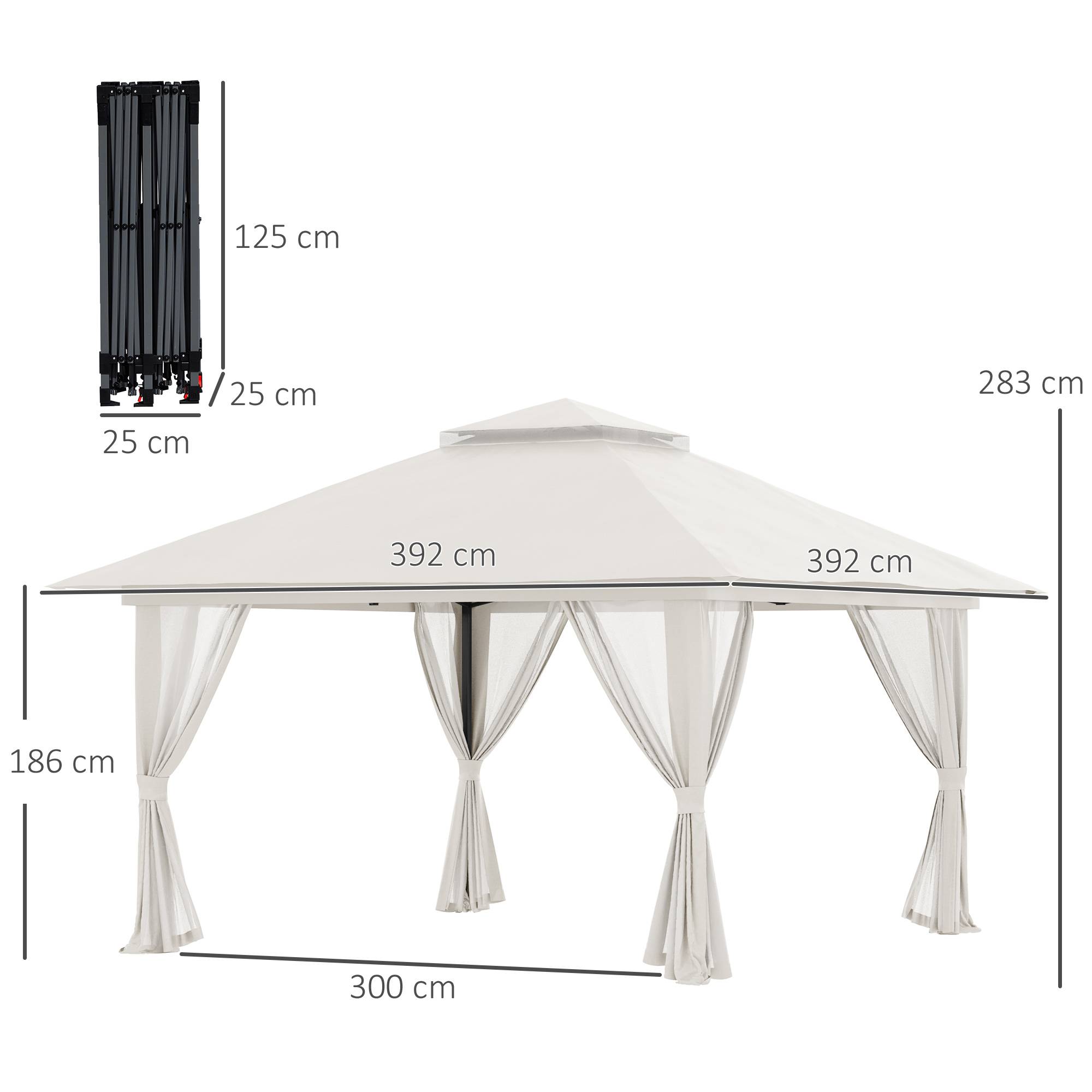 Maison Chic - Tonnelle barnum de jardin pop-up pliant double toit anti UV 50+ avec moustiquaires 3,9x3,9m Blanc fr471 - Image 5