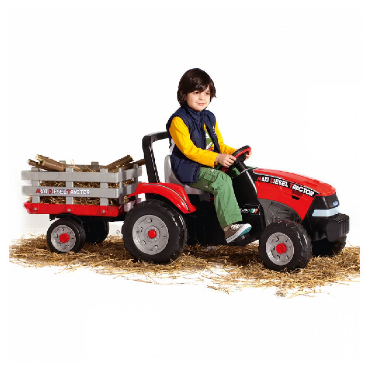 Tracteur à Pédales Maxi Diesel avec Remorque - Jouet Enfant Robuste - Image 2