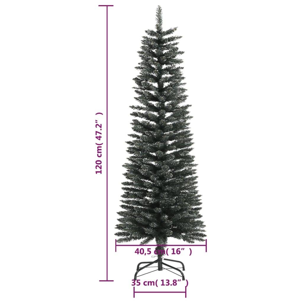 Sapin de Noël | Arbre de Noël artificiel mince avec support Vert 120 cm PVC Maison Chic - Image 7