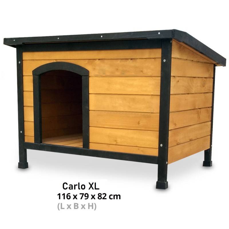 Niche Chien bois pin haute qualité avec toit pliant Carlo 226 XL 116 x 79x 82 cm - Image 2