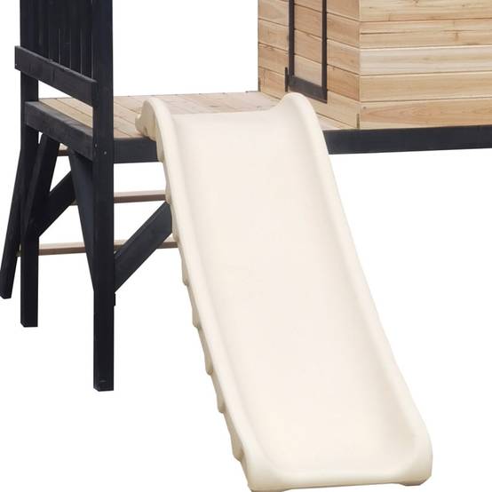 Maisonnette sur pilotis bois massif naturel avec toboggan blanc 118cm Abracadaprout - Image 7