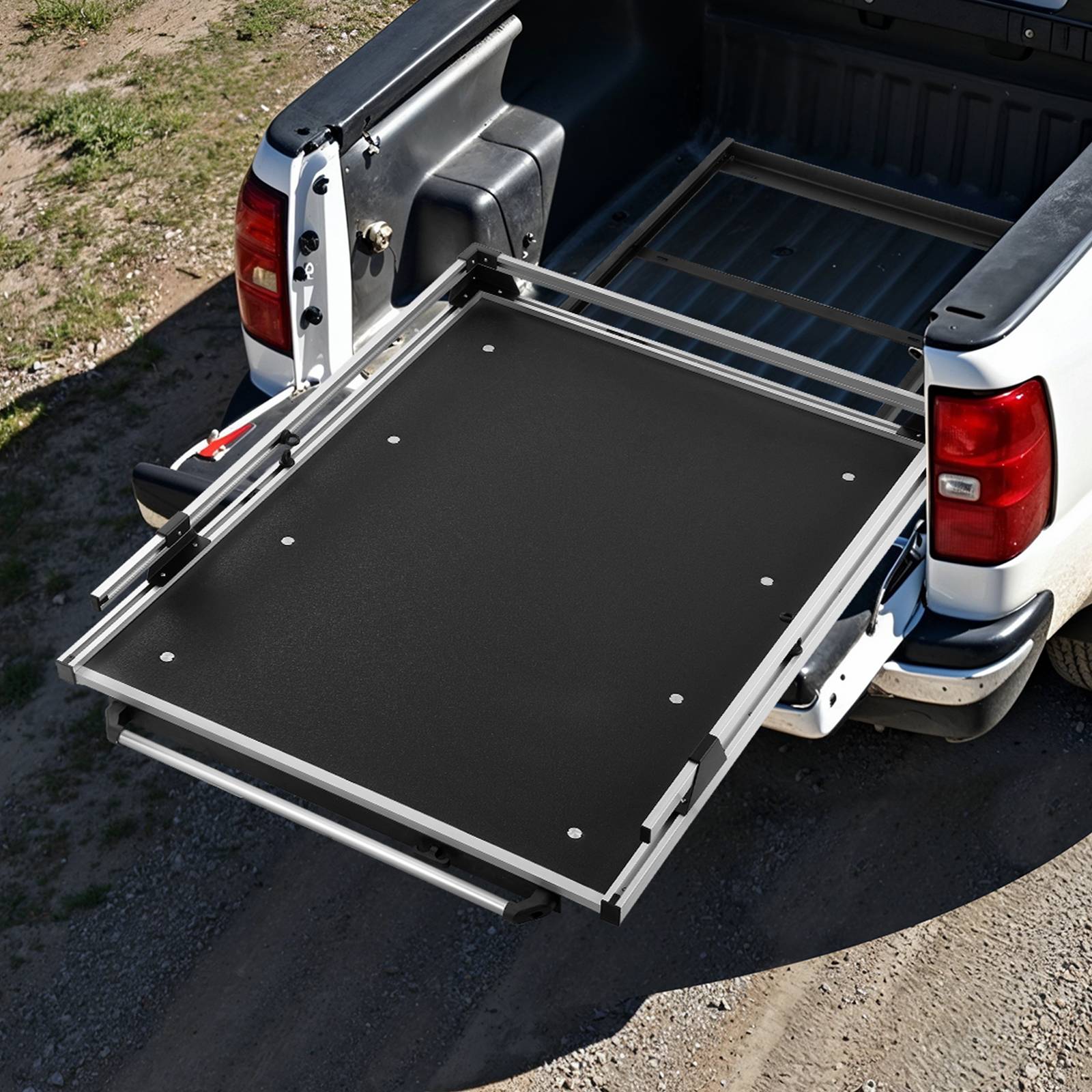 VEVOR Organiseur lit coulissant camion, 1600x1194 mm, charge 453,6 kg, noir. - Image 8